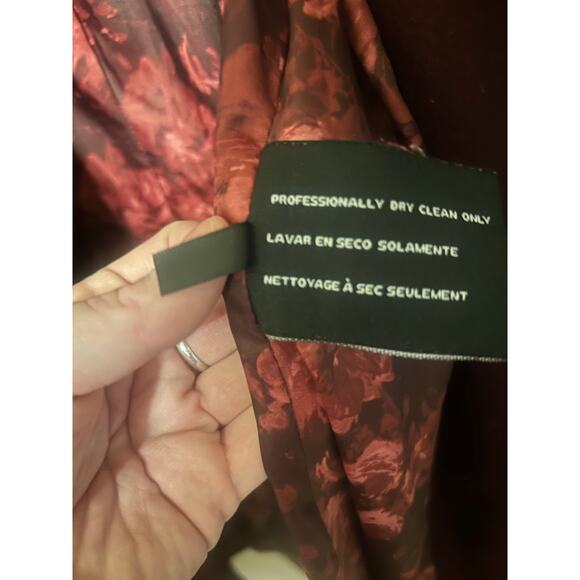 Guess Asymmetrical Belted Wool Walker Coat in a wine/burgundy color size small - Picture 6 of 9